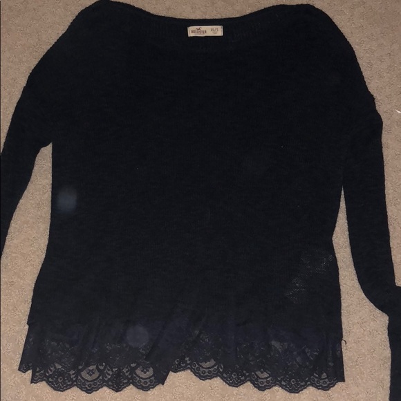 Long Sleeve Hollister Lace Trim Shirt 